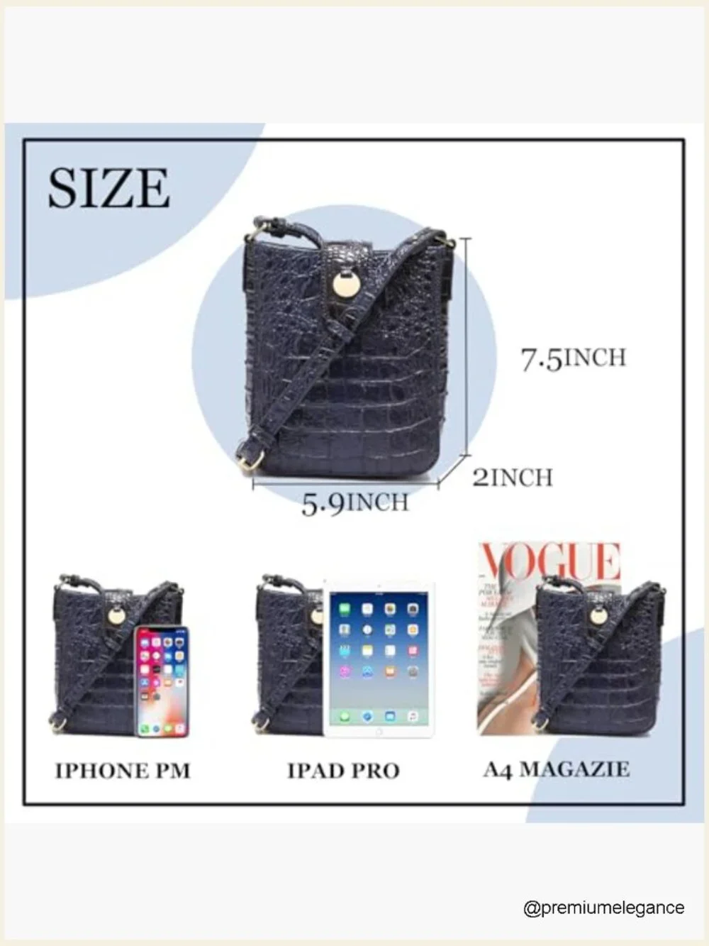 Vegan Leather Crocodile Embossed Crossbody Bag Magnetic Buckle Shoulder Wallet